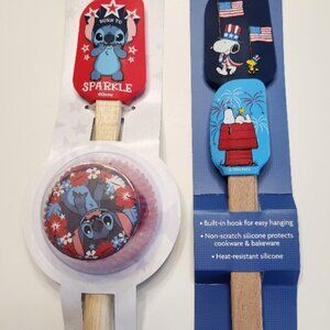 New Disney Stitch Spatula & Cupcake Papers & Peanuts Snoopy 2 pc Spatula Set